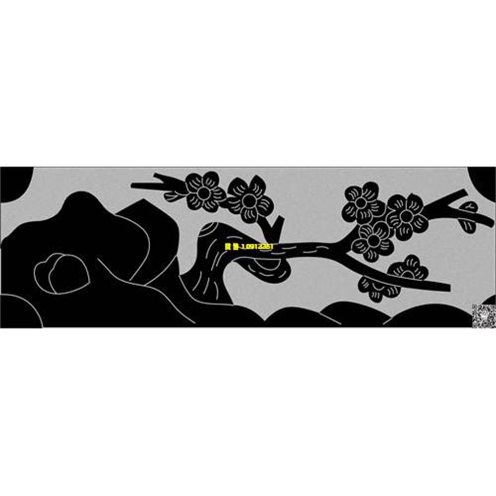 精雕图52梅花栏板精雕图线雕图线条图单线铣底图_电脑雕刻plt文泰矢量图精雕图浮雕图